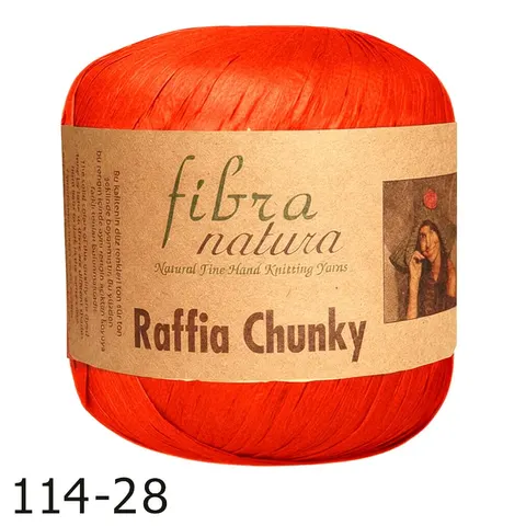 Przędza Fibra Natura Raffia Chunky 28 - pomarańczowa czerwień