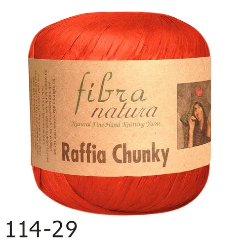 Przędza Fibra Natura Raffia Chunky 29 - mocna czerwień