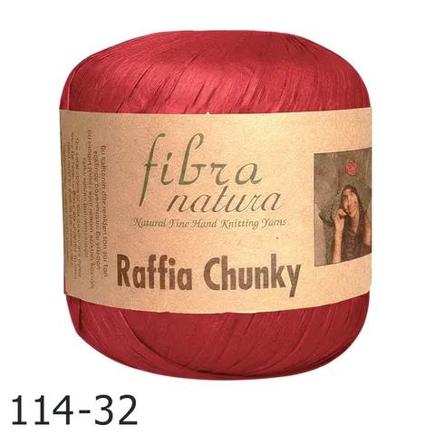 Przędza Fibra Natura Raffia Chunky 32 - czerwony