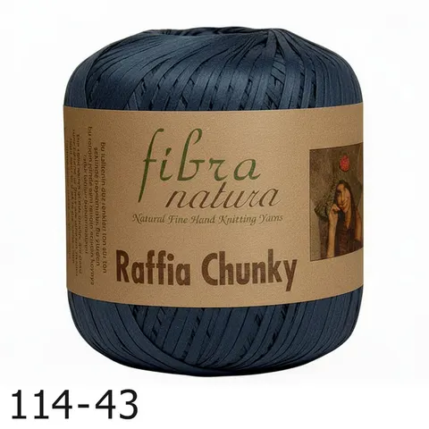 Przędza Fibra Natura Raffia Chunky 43 - głęboki granat