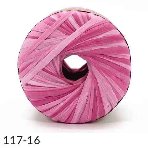 Przędza Fibra Natura Raffia Multi M016 - różowy/pudrowy