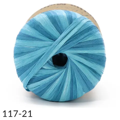 Przędza Fibra Natura Raffia Multi M21 - niebieski/błękit