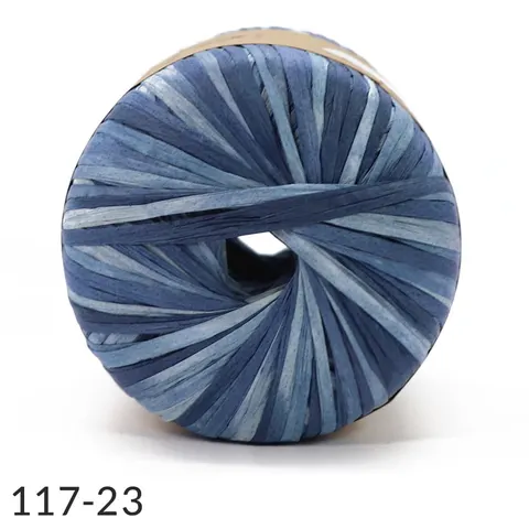 Przędza Fibra Natura Raffia Multi M23 - niebieski/granat