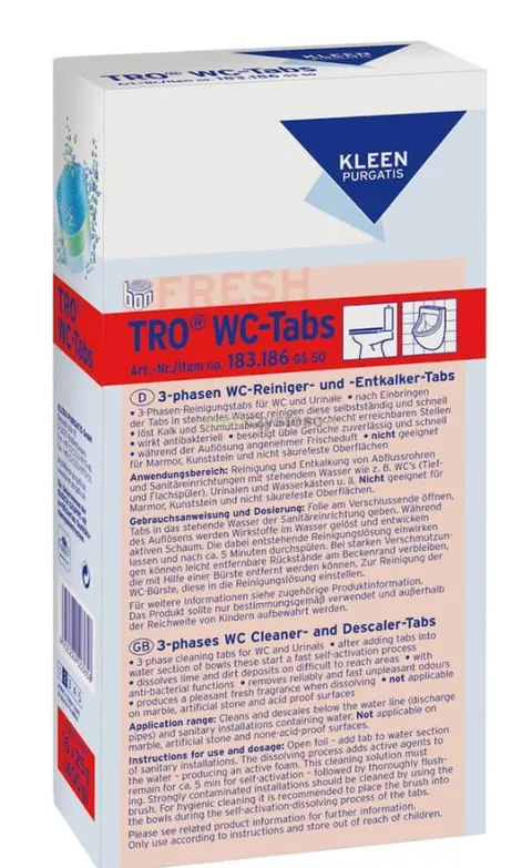 KLEEN TRO WC TABS tabletki do muszli santitarnych 16x25g