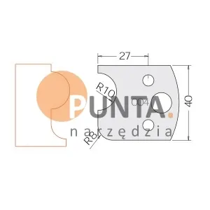 Dimar nóż i ogranicznik HSS prof. 004 40x27 symbol: D3300440 D3400440