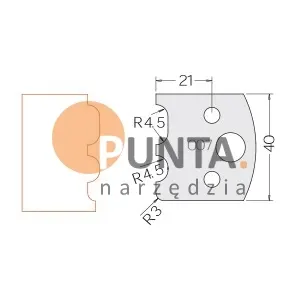 Dimar nóż i ogranicznik HSS prof. 007 40x21 symbol: D3300740 D3400740