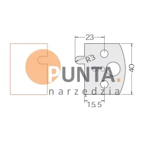 Dimar nóż i ogranicznik HSS prof. 010 40x23x15.5 symbol: D3301040