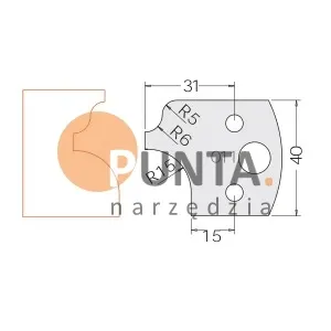 Dimar nóż i ogranicznik HSS prof. 011 40x31x15 symbol: D3301140