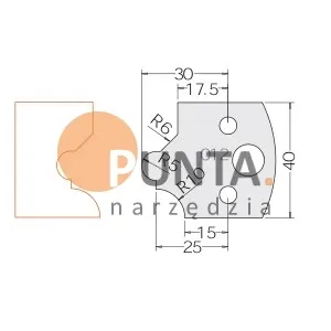 Dimar nóż i ogranicznik HSS prof. 012 40x30x25 symbol: D3301240 D3401240