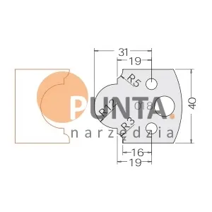 Dimar nóż i ogranicznik HSS prof. 018 40 symbol: D3301840 D3401840
