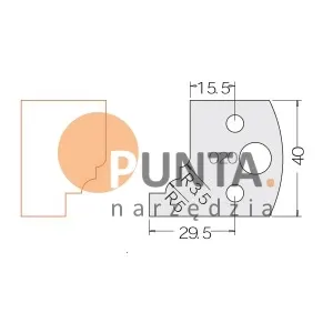 Dimar nóż i ogranicznik HSS prof.020 40 symbol: D3302040 D3402040
