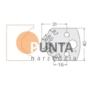 Dimar nóż i ogranicznik HSS prof.021 40 symbol: D3302140 D3402140