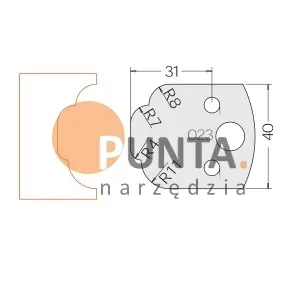 Dimar nóż i ogranicznik HSS prof.023 40 symbol: D3302340
