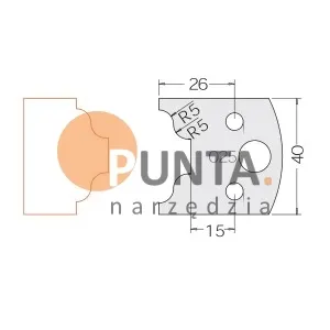Dimar nóż i ogranicznik HSS prof.025 40 symbol: D3302540