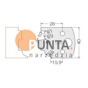 Dimar nóż i ogranicznik HSS prof.026 40 symbol: D3302640