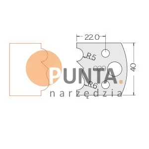 Dimar nóż i ogranicznik HSS prof.029 40 symbol: D3302940