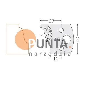 Dimar nóż i ogranicznik HSS prof. 031 40 symbol: D3303140