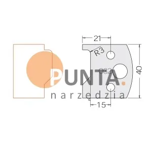 Dimar nóż i ogranicznik HSS prof. 032 40 symbol: D3303240