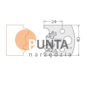 Dimar nóż i ogranicznik HSS prof. 033 40 symbol: D3303340 D3403340