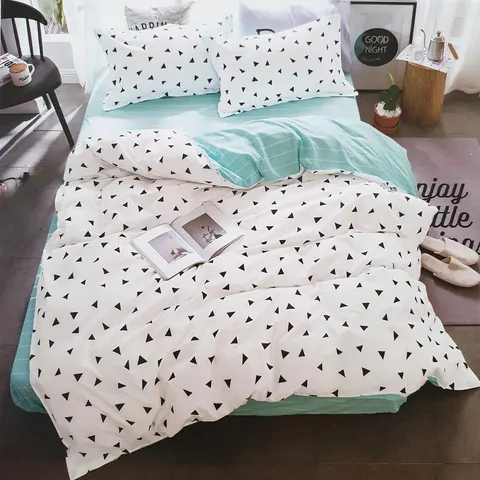 LUNA HOME komplet pościeli 4-częściowy 160x200 cm Y036 z trójkątami