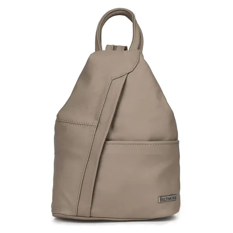 BELTIMORE plecak damski skórzany trójkątny elegancki V478 taupe