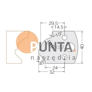 Dimar nóż i ogranicznik HSS prof. 037 40 symbol: D3303740 D3403740