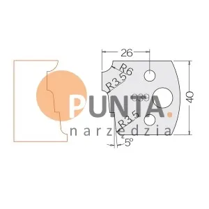 Dimar nóż i ogranicznik HSS prof. 039 40 symbol: D3303940 D3403940
