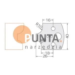 Dimar nóż i ogranicznik HSS prof. 040 40 symbol: D3304040
