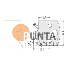 Dimar nóż i ogranicznik HSS prof. 041 40 symbol: D3304140 D3404140