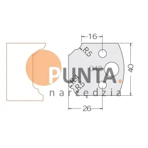 Dimar nóż i ogranicznik HSS prof. 042 40 symbol: D3304240 D3404240