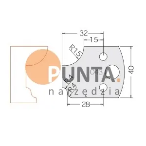 Dimar nóż i ogranicznik HSS prof. 043 40 symbol: D3304340