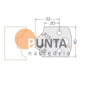 Dimar nóż i ogranicznik HSS prof. 044 40 symbol: D3304440 D3404440
