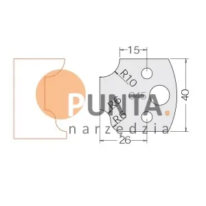 Dimar nóż i ogranicznik HSS prof. 045 40 symbol: D3304540