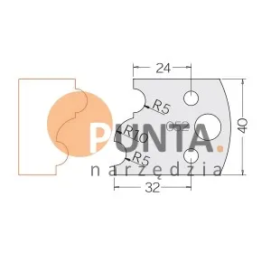 Dimar nóż i ogranicznik HSS prof. 052 40x24x32 symbol: D3305240 D3405240