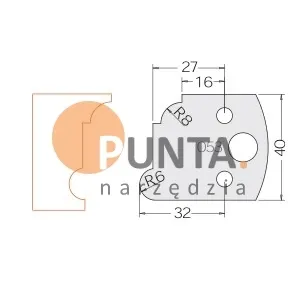 Dimar nóż i ogranicznik HSS prof. 053 40 symbol: D3305340
