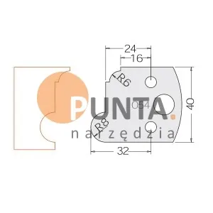 Dimar nóż i ogranicznik HSS prof. 054 40 symbol: D3305440 D3405440