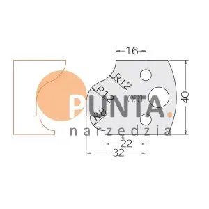 Dimar nóż i ogranicznik HSS prof. 061 40 symbol: D3306140 D3406140