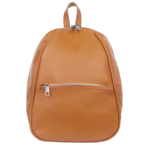 VERA PELLE plecak damski skórzany elegancki klasyczny V565 camel