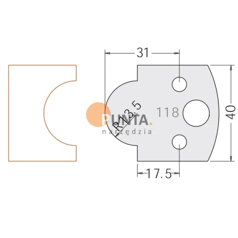 Dimar nóż i ogranicznik HSS prof. 118 40 symbol: D3311840