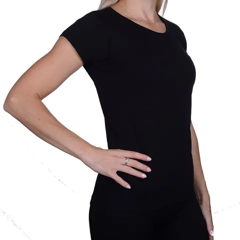 T-shirt Damski Koszulka Moraj BD900-420 czarny gładka
