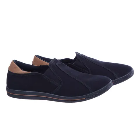 Tenisówki Trampki Męskie Slip On Tekstylne Czarno Brązowe