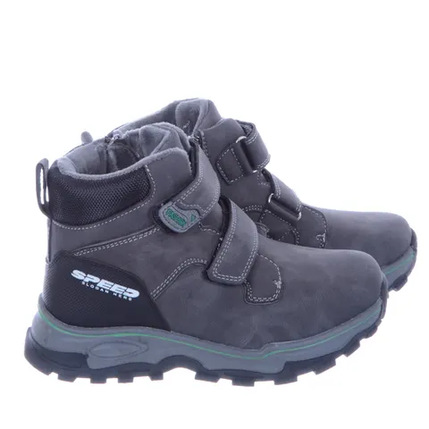 Chłopięce Buty Trapery Zimowe na rzepy LINSHI A4144 Szare