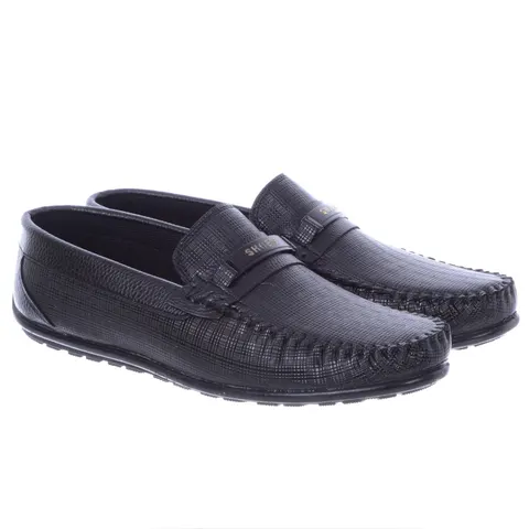 Wsuwane Mokasyny Slip On Męskie Czarne MNC