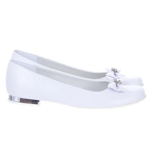 Buty Baleriny Komunijne Dziewczęce Miko 800 Białe