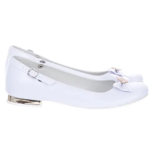 Buty Baleriny Komunijne Dziewczęce Miko 805 Białe