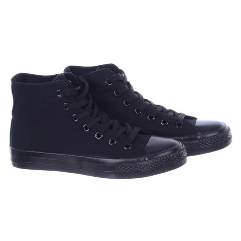Buty Trampki Wysokie Gładkie Czarne Vico 122 /121