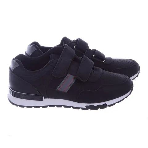 Buty Sportowe Damskie na Rzepy Czarne A5760