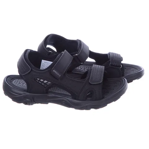 Sandały chłopięce płaskie Czarno-Szare BADOXX 7SD-9157