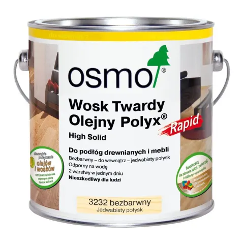 Osmo 3232 Bezbarwny, jedwabisty połysk Wosk twardy olejny RAPID 3232/2,50