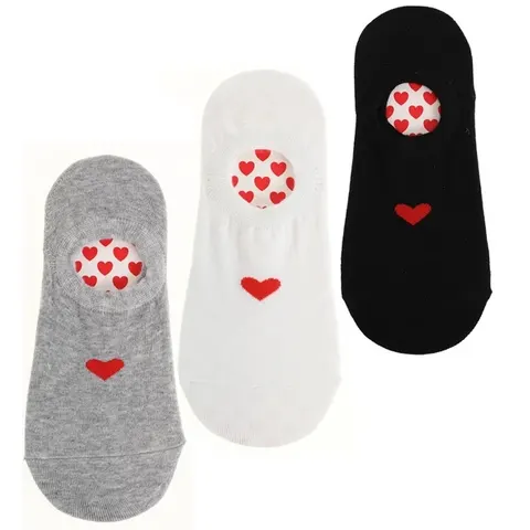Stopki damskie niskie na prezent slip on MORAJ cdb200 serce